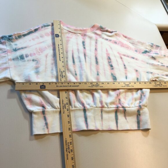 Old Navy Tie Dye Sweatshirt Womens Large White Pink Multicolor Hippie Comfy - Picture 6 of 8